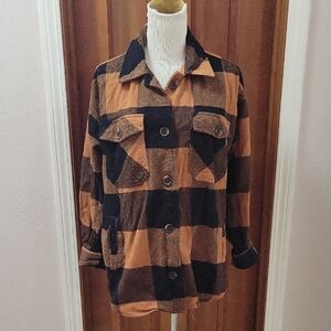 Plaid Button-Up Flannel Women's Jacket
